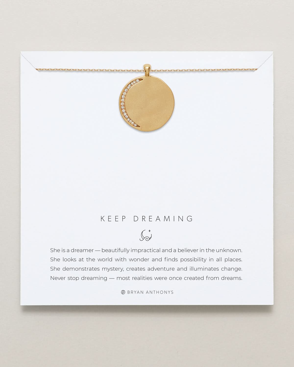 Keep Dreaming Necklace on card