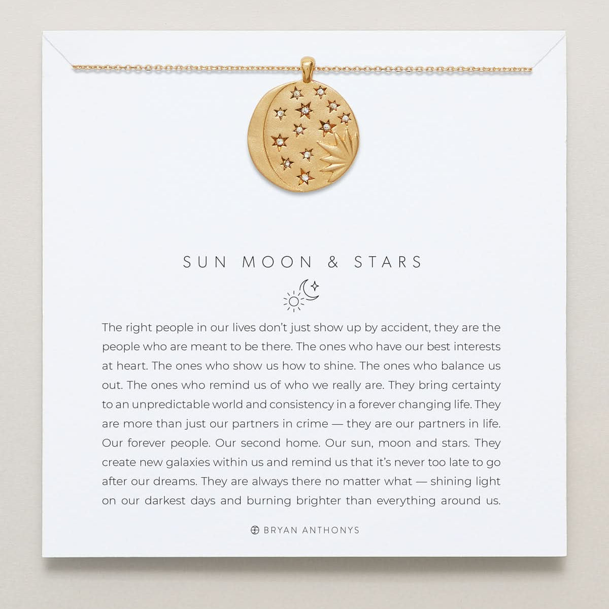 Sun Moon & Stars Necklace carded