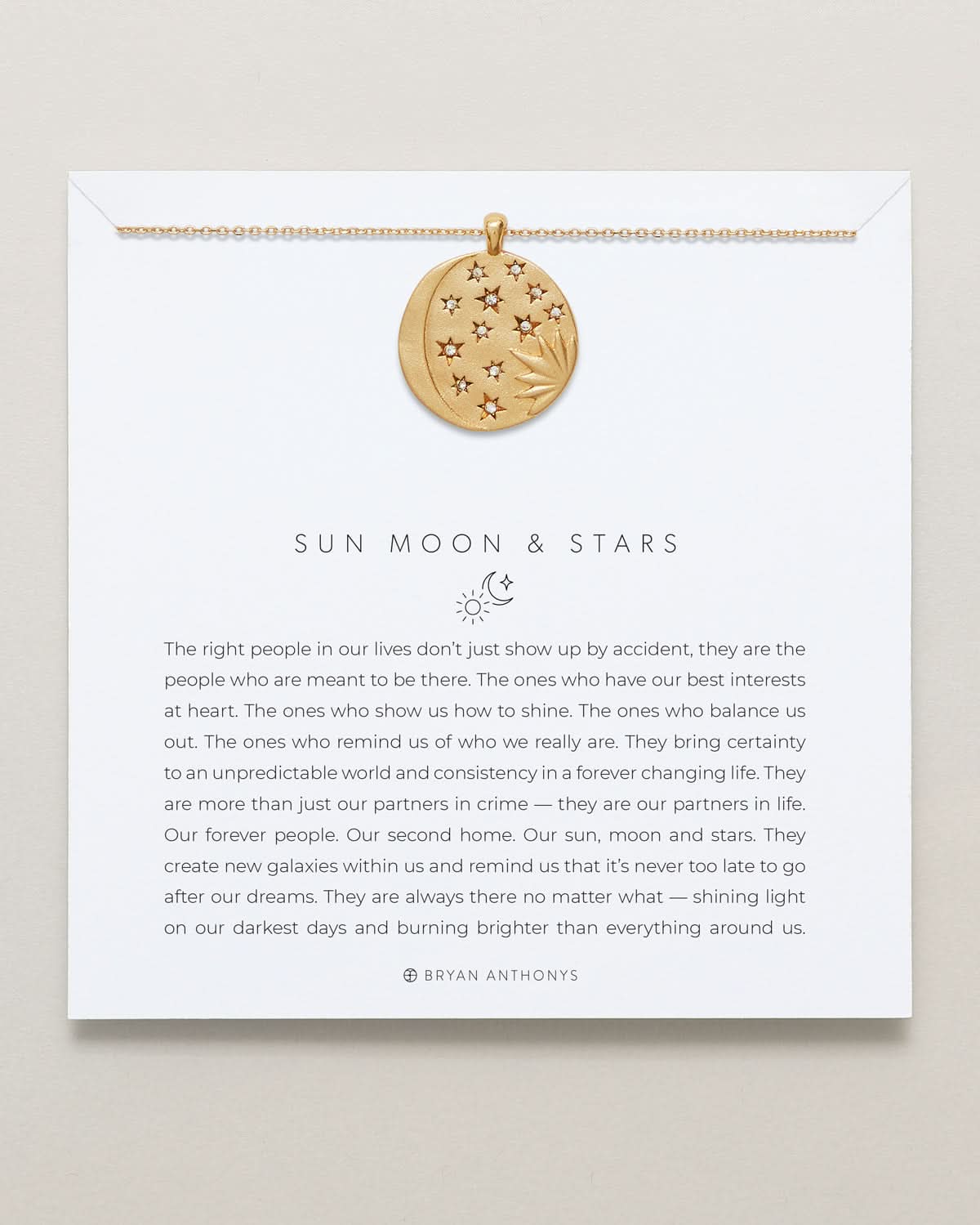 Sun Moon & Stars Necklace carded