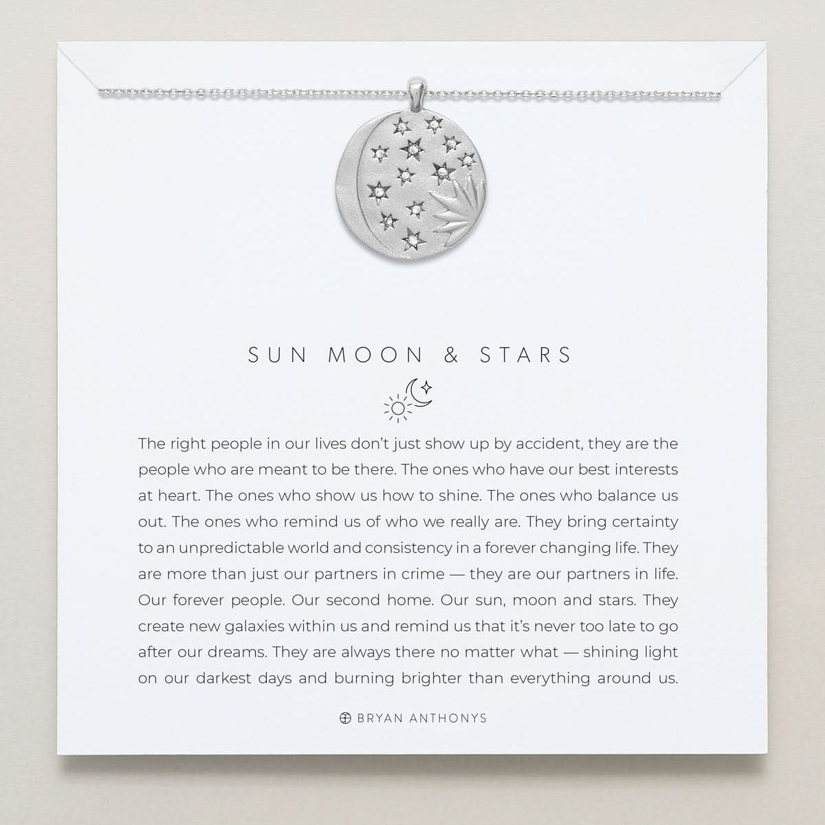 Sun Moon & Stars Necklace carded