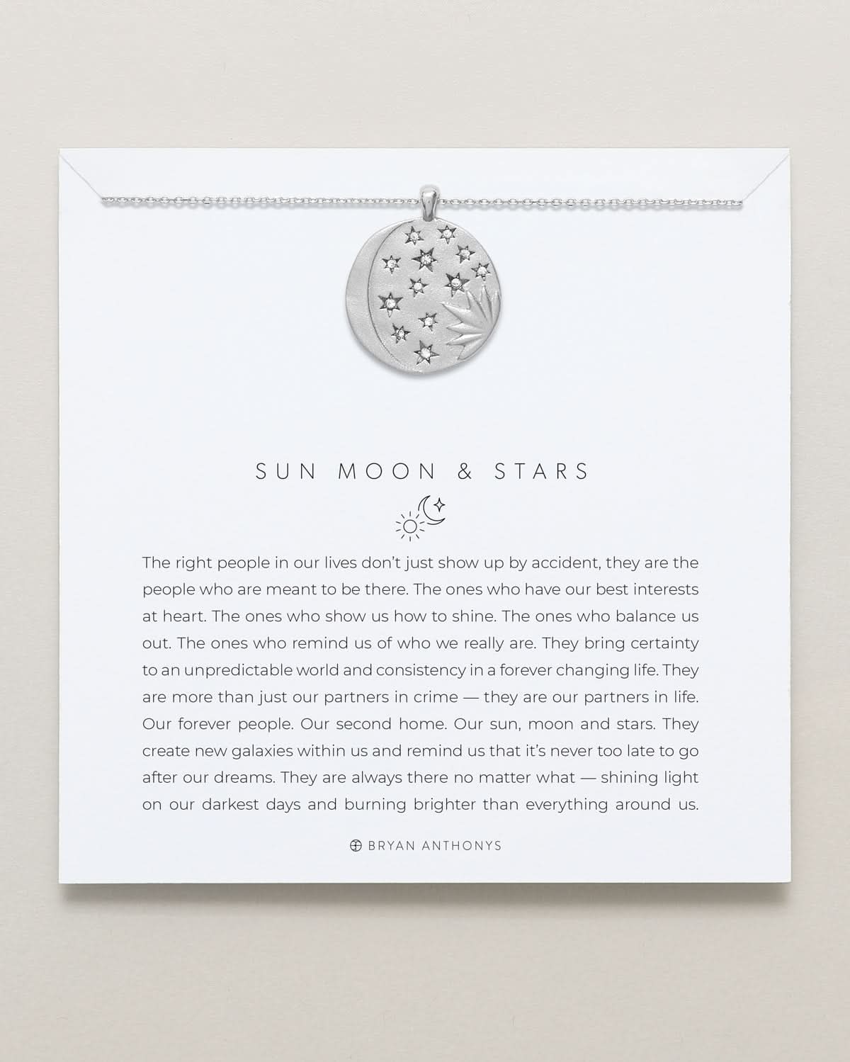 Sun Moon & Stars Necklace carded