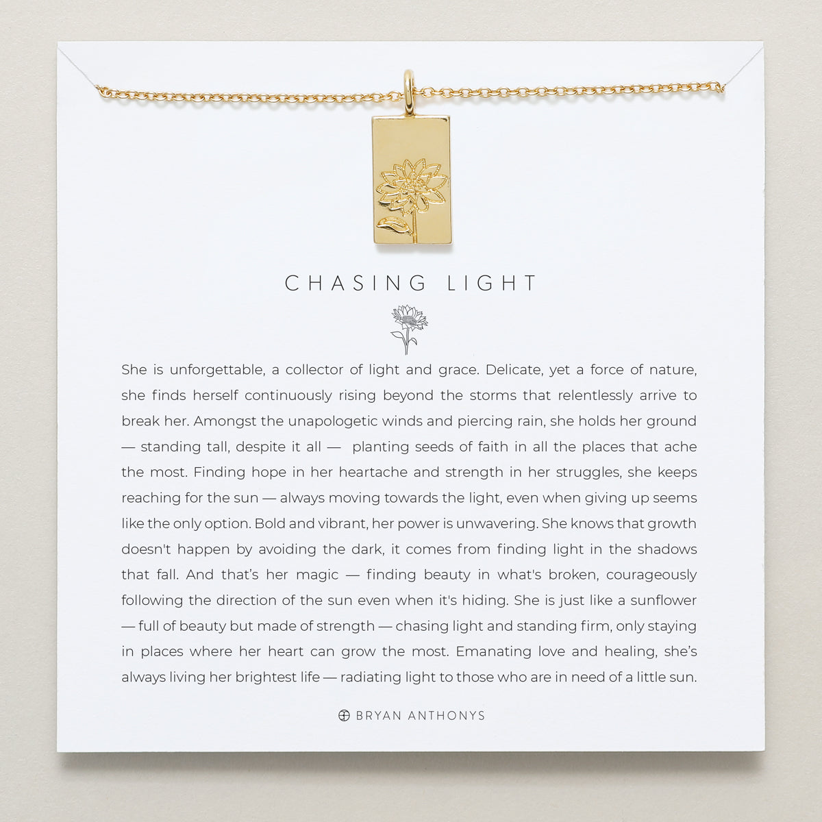 bryan anthonys chasing light sunflower necklace 14k gold