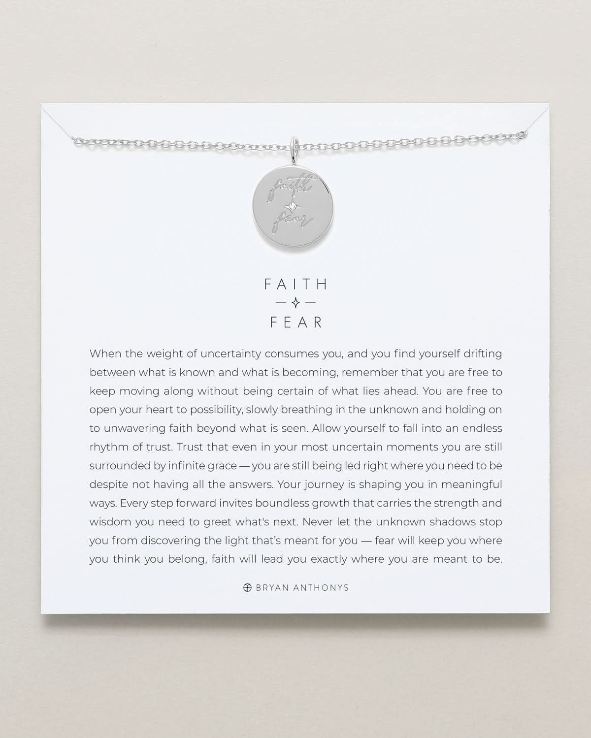 bryan anthonys faith over fear necklace mindful messages silver