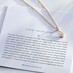 Find Your Fire Necklace in 14k gold on card