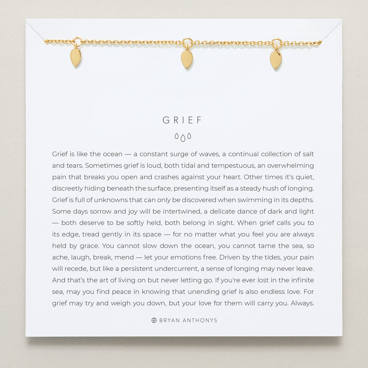 Bryan Anthonys Grief Teardrop Necklace 14k Gold