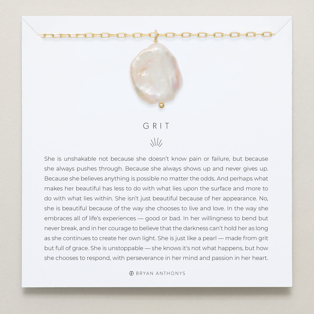 Bryan Anthonys Grit Pendant Necklace Gold On Card