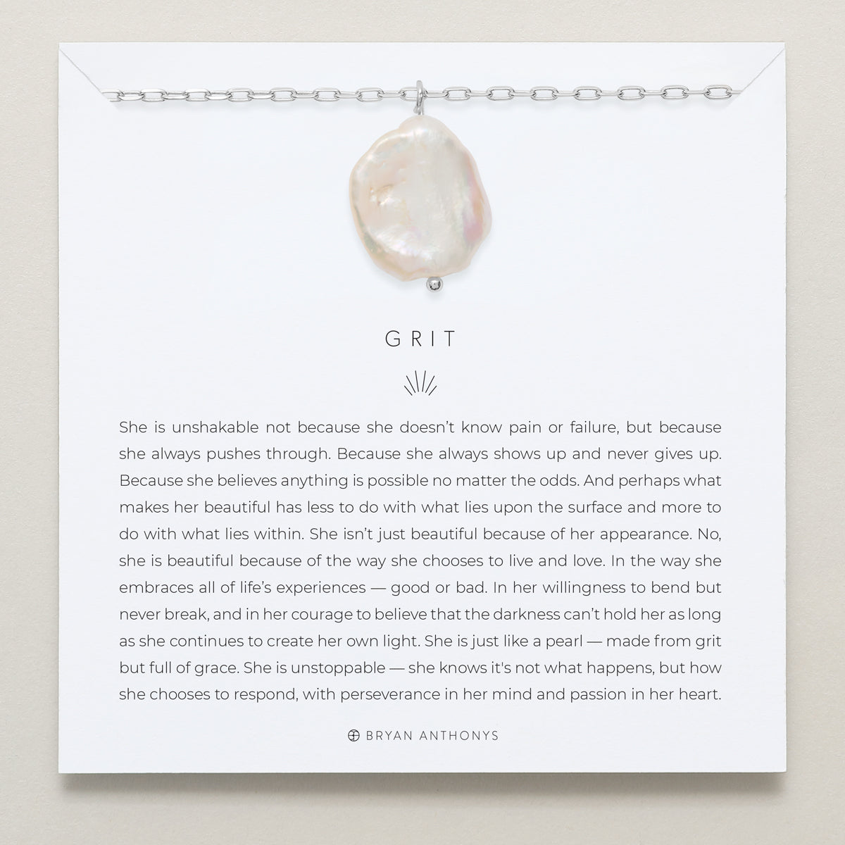 Bryan Anthonys Grit Pendant Necklace Silver On Card