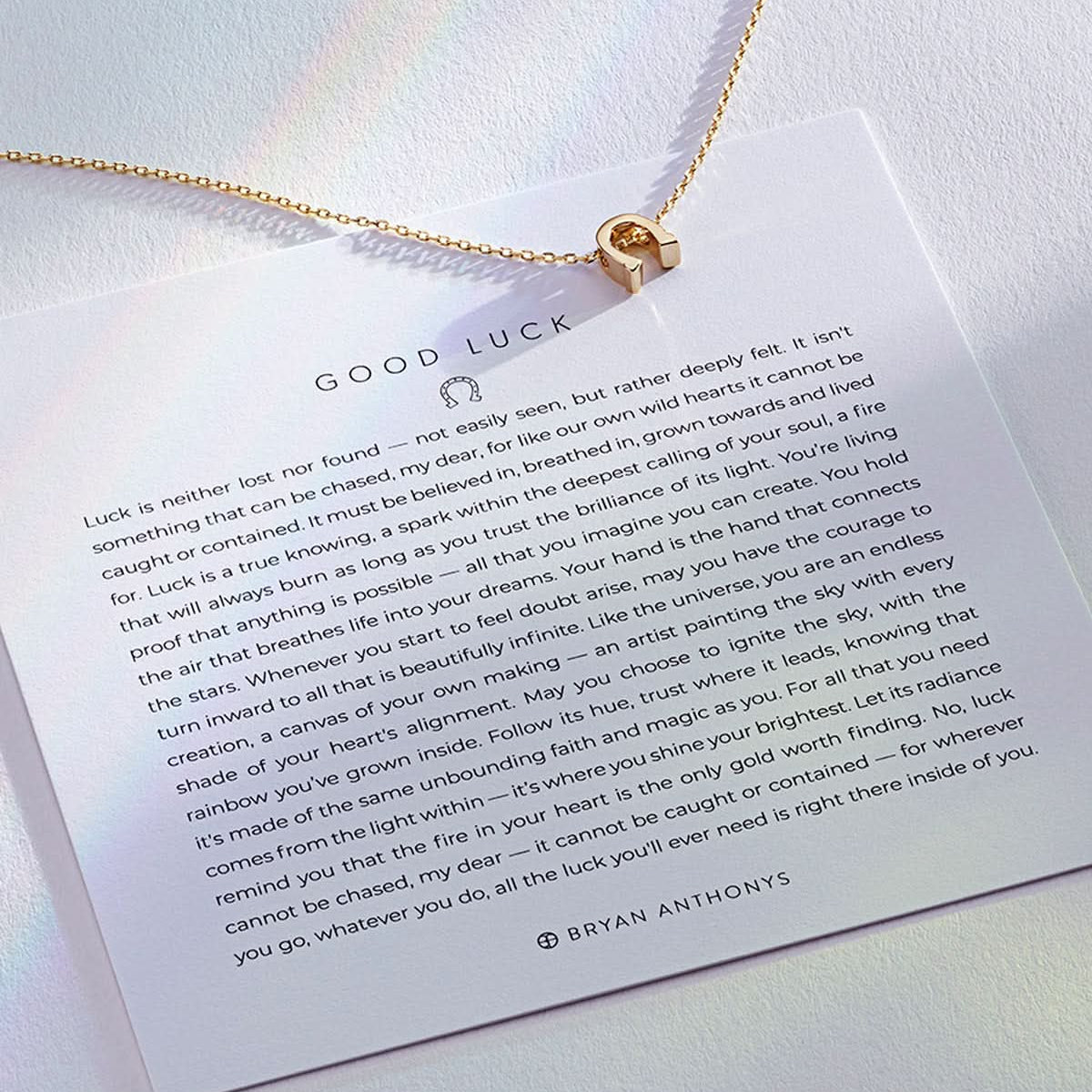 Bryan Anthonys Good Luck Gold Icon Necklace On Card