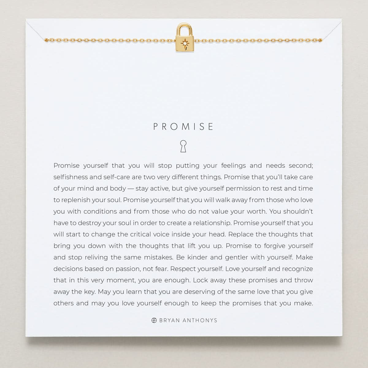 Bryan Anthonys Promise Gold Icon Necklace Set On Card