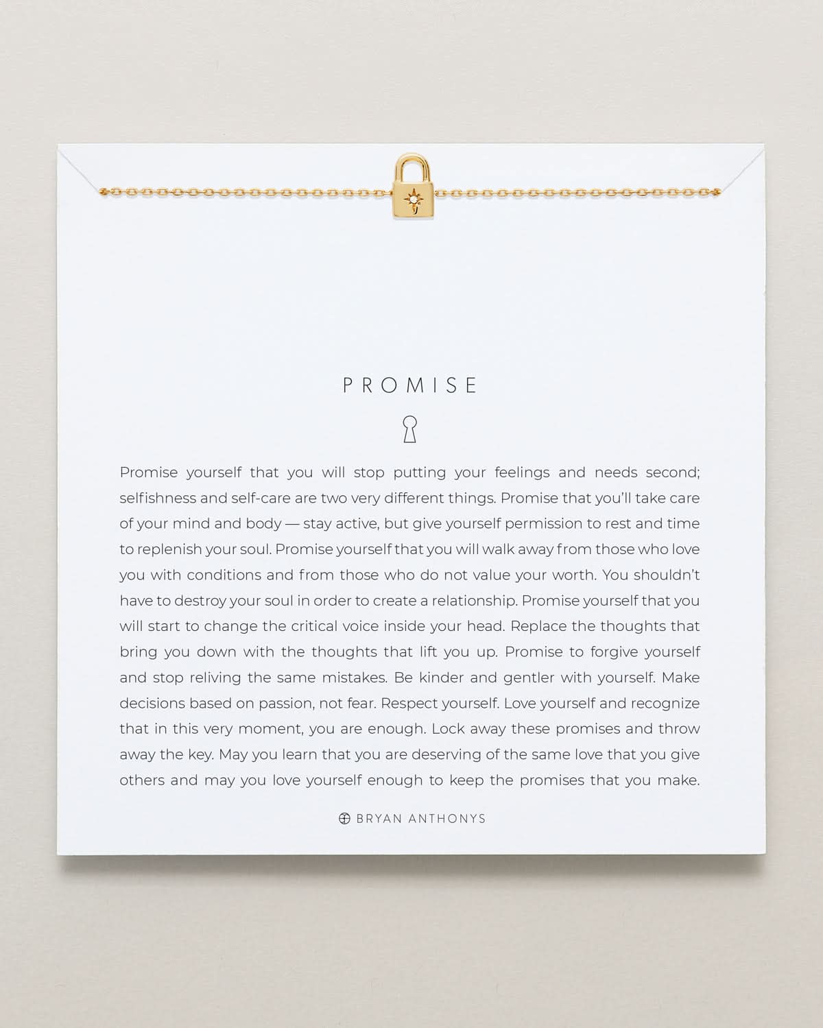 Bryan Anthonys Promise Gold Icon Necklace Set On Card