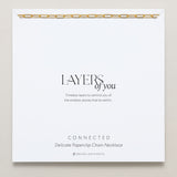 Bryan Anthonys Layers of You Connected Gold Delicate Paperclip Chain Necklace On Card