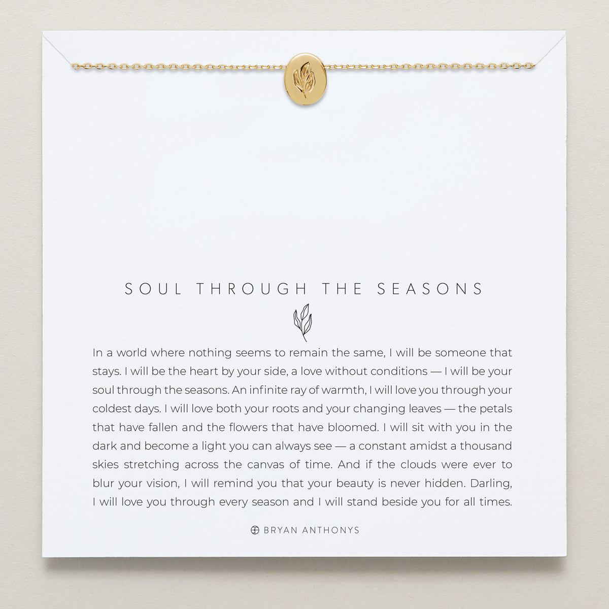 Bryan Anthonys Soul Through The Seasons Gold Necklace On Card