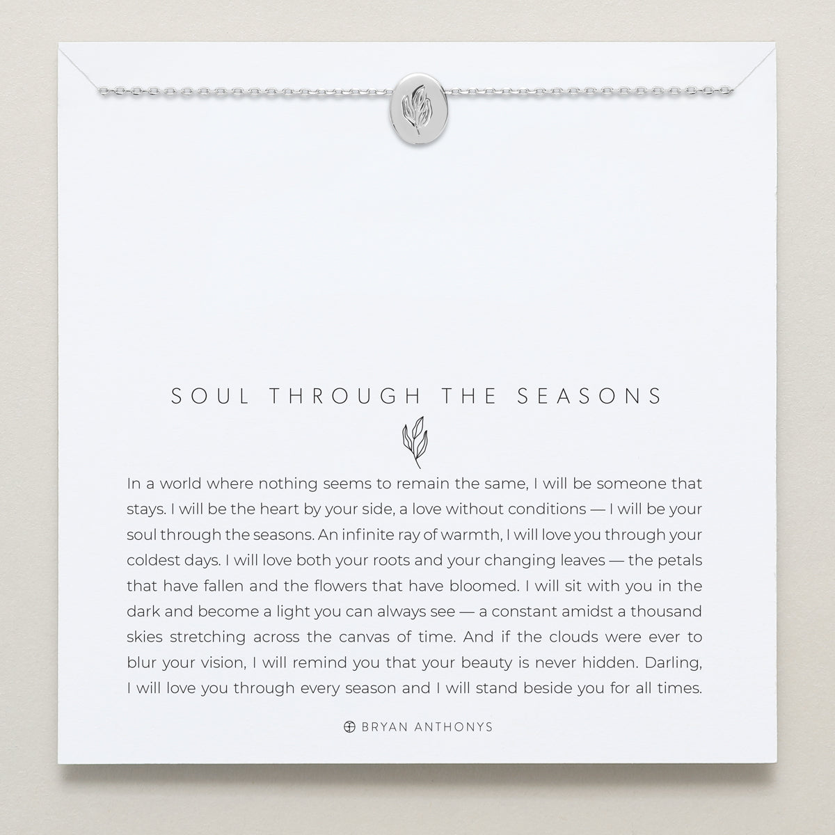 Bryan Anthonys Soul Through The Seasons Silver Necklace On Card