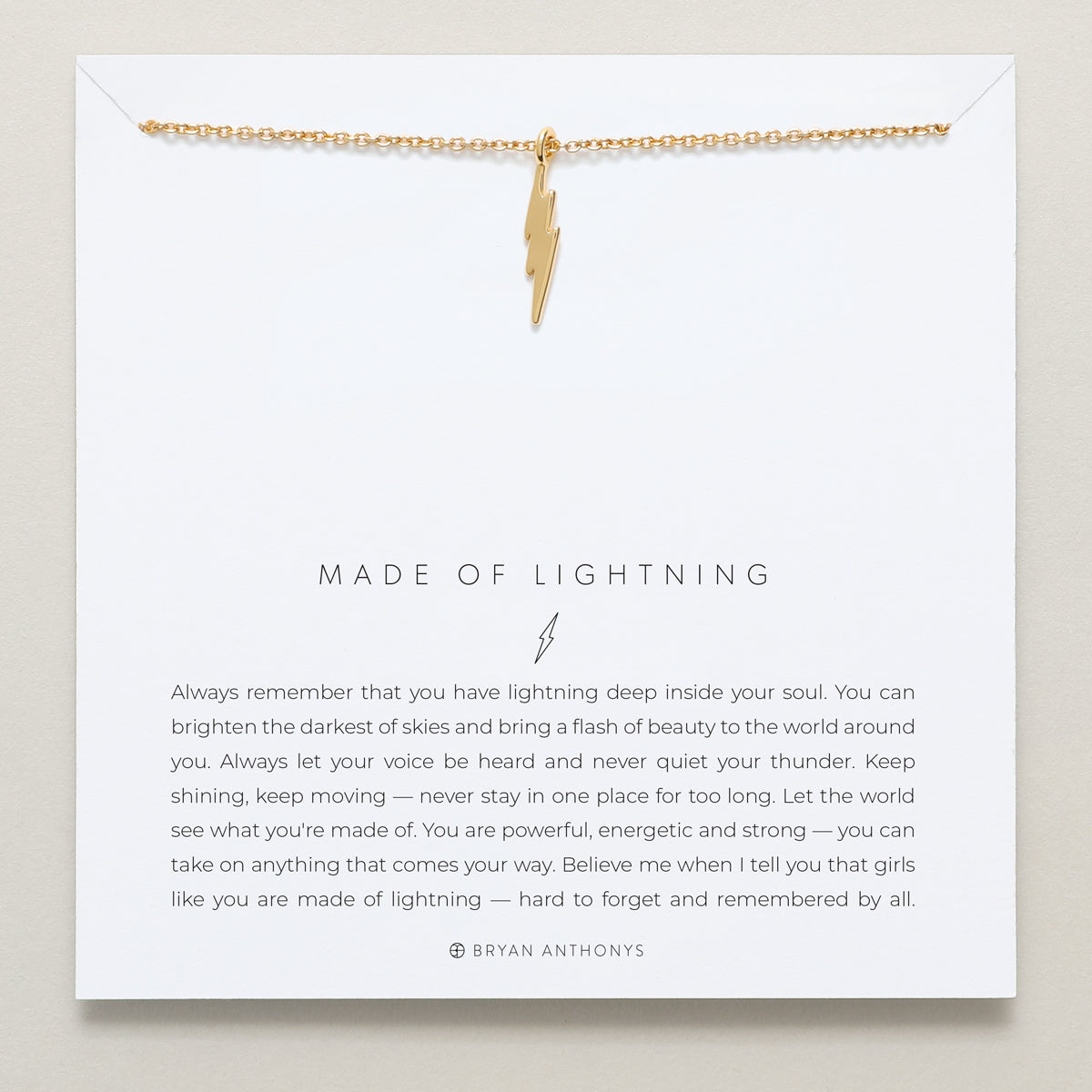 Bryan Anthonys dainty made of lightning bolt necklace 14k gold