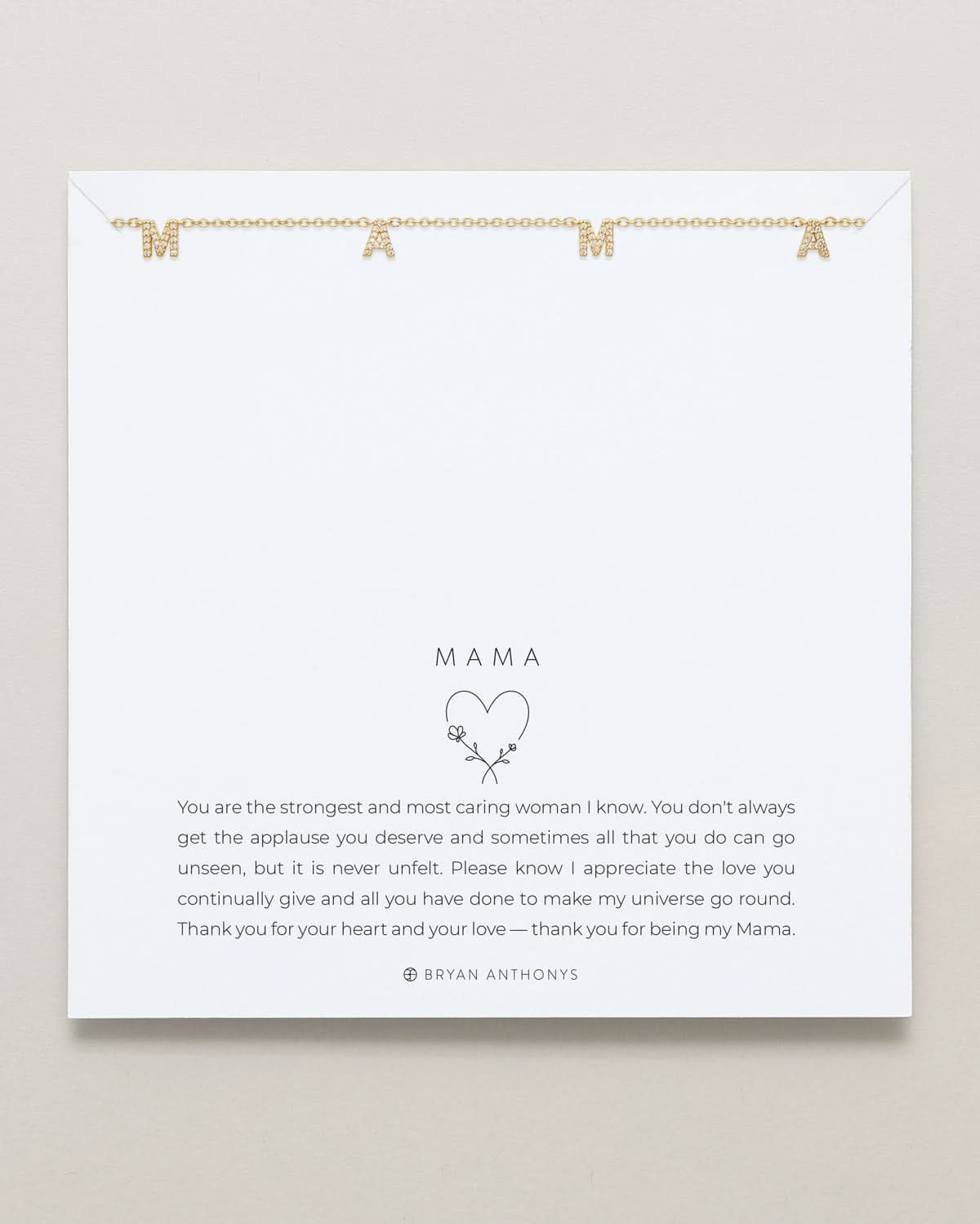 Bryan Anthonys Mama Gold Pave Necklace On Card