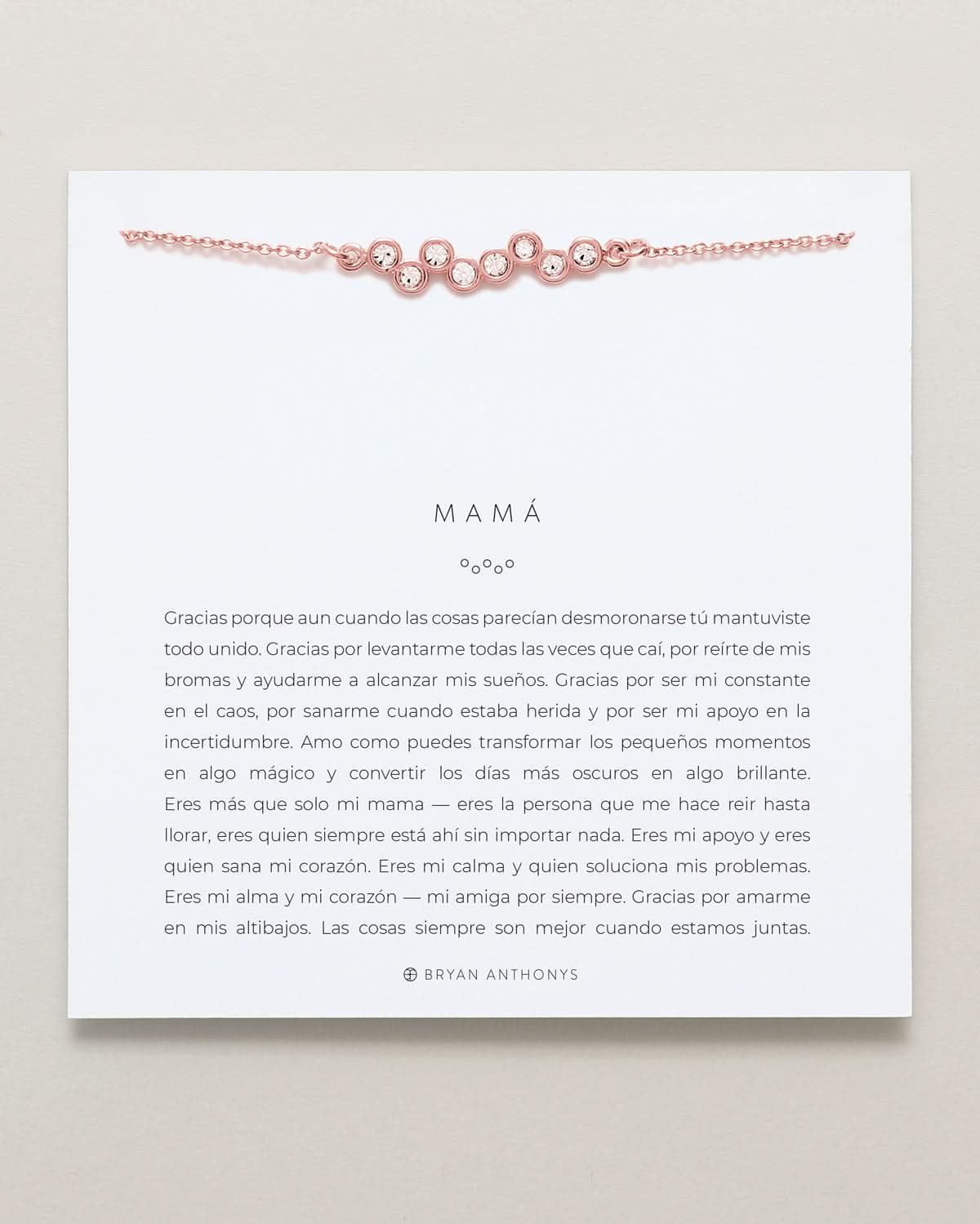Bryan Anthonys Mom necklace dainty rose gold crystal