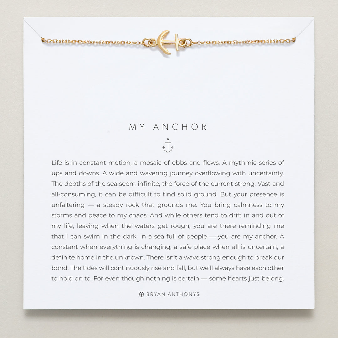 bryan anthonys my anchor dainty necklace 14k gold