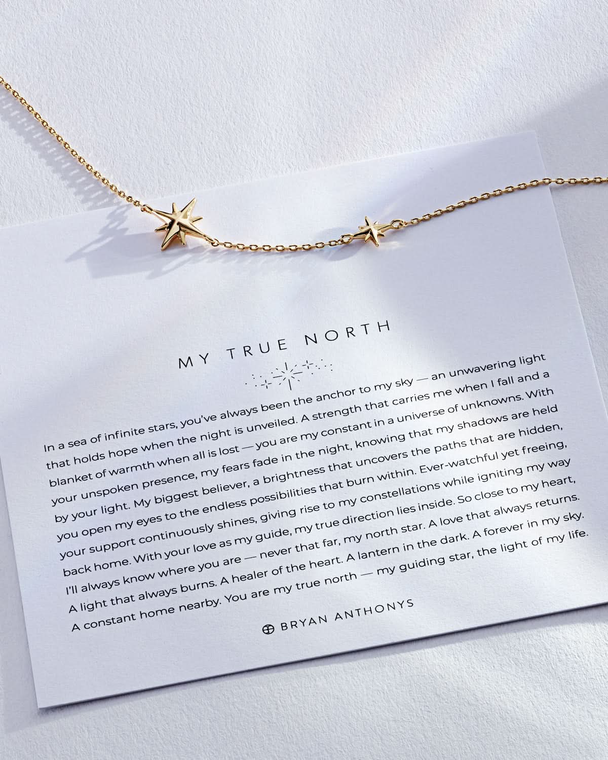 Bryan Anthonys My True North Gold Necklace Dynamic On Card