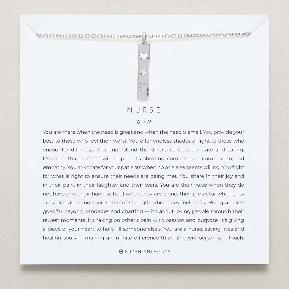 bryan anthonys dainty jewelry nurse necklace silver