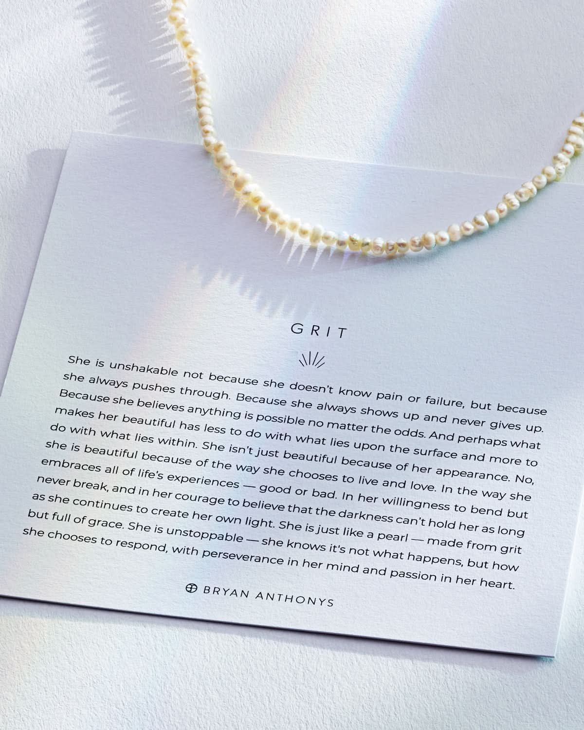 Bryan Anthonys Grit Seed Pearl Necklace On Card