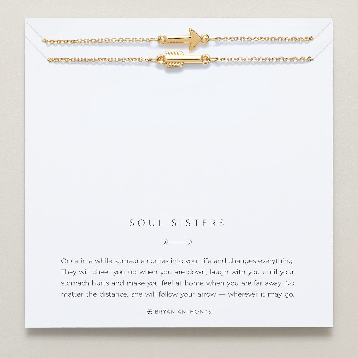 Bryan Anthonys dainty soul sisters best friend arrow necklaces set 14k gold