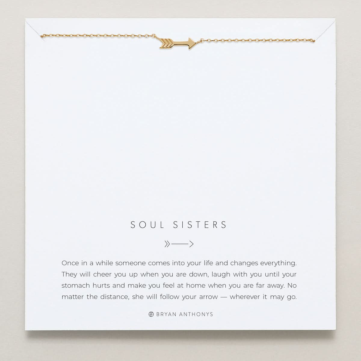 Bryan Anthonys Soul Sisters Gold Arrow Necklace On Card