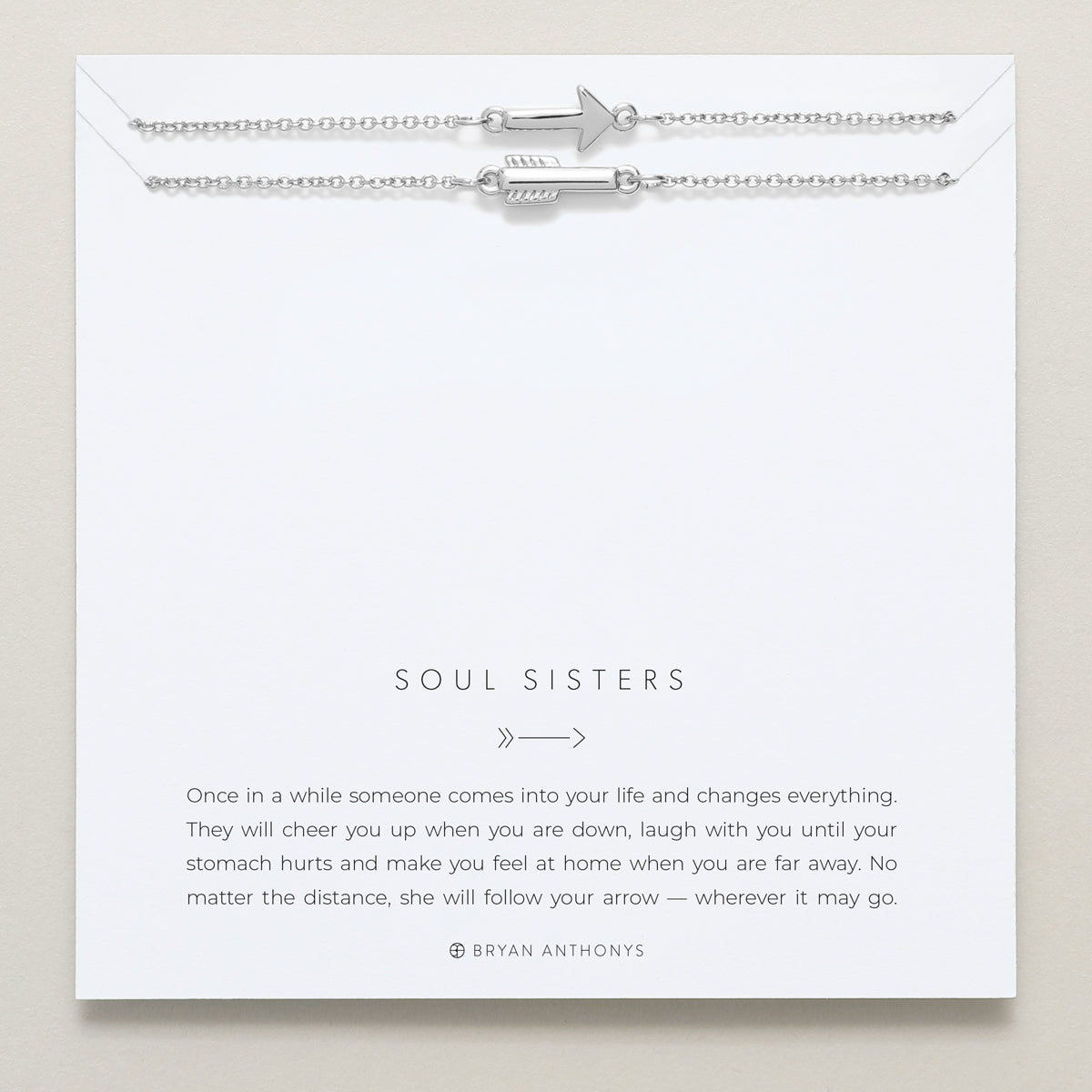 Bryan Anthonys dainty soul sisters best friend arrow necklaces set silver
