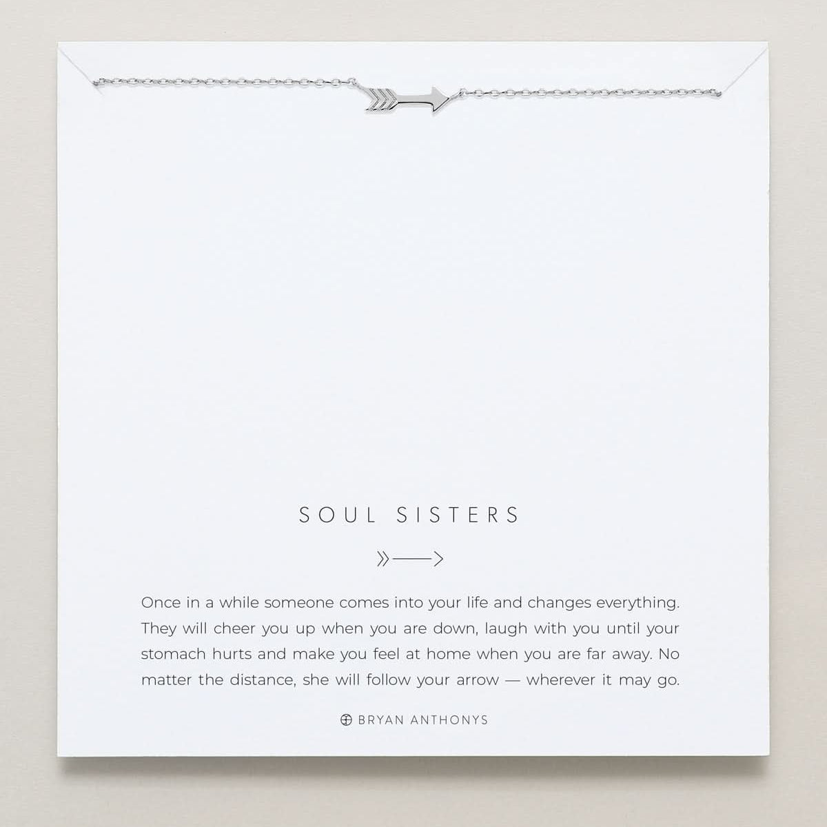 Bryan Anthonys Soul Sisters Silver Arrow Necklace On Card