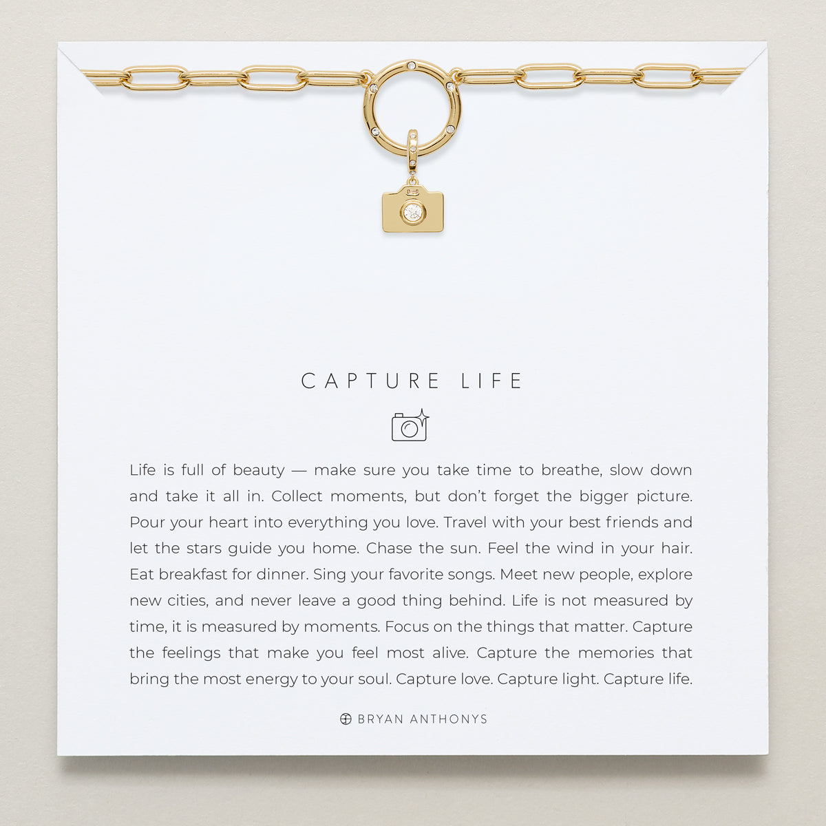 Bryan Anthonys Stories Of You Capture Life Gold Charm Necklace On Card