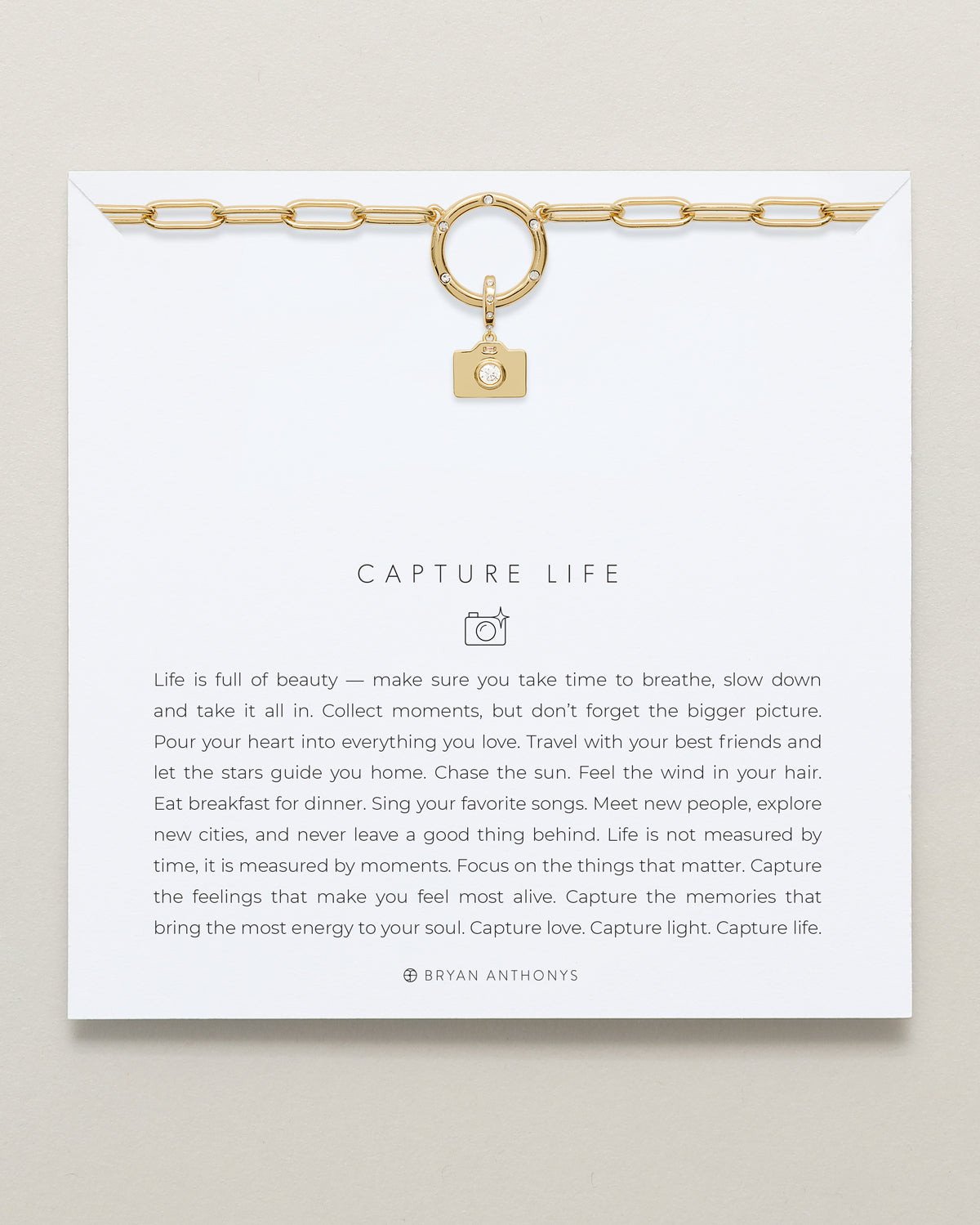 Bryan Anthonys Stories Of You Capture Life Gold Charm Necklace On Card