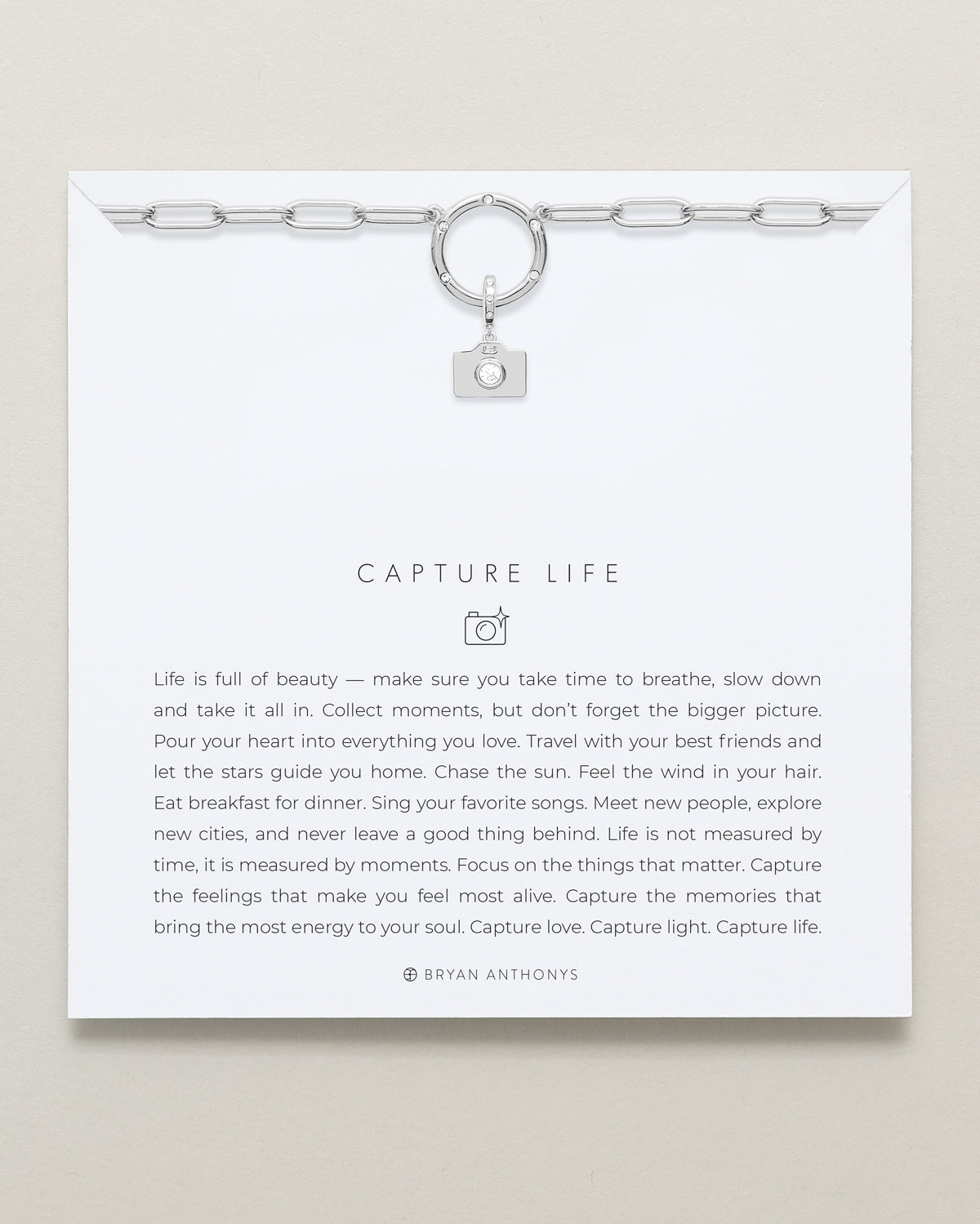 Bryan Anthonys Stories Of You Capture Life Silver Charm Necklace On Card