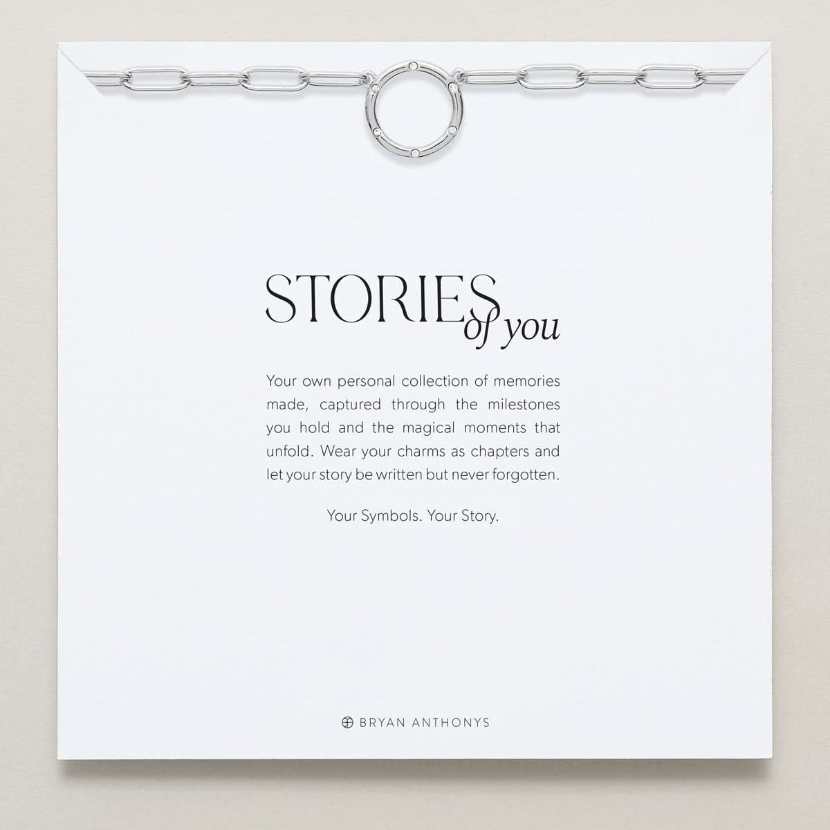 Bryan Anthonys Stories of You Silver Paperclip Chain On Card