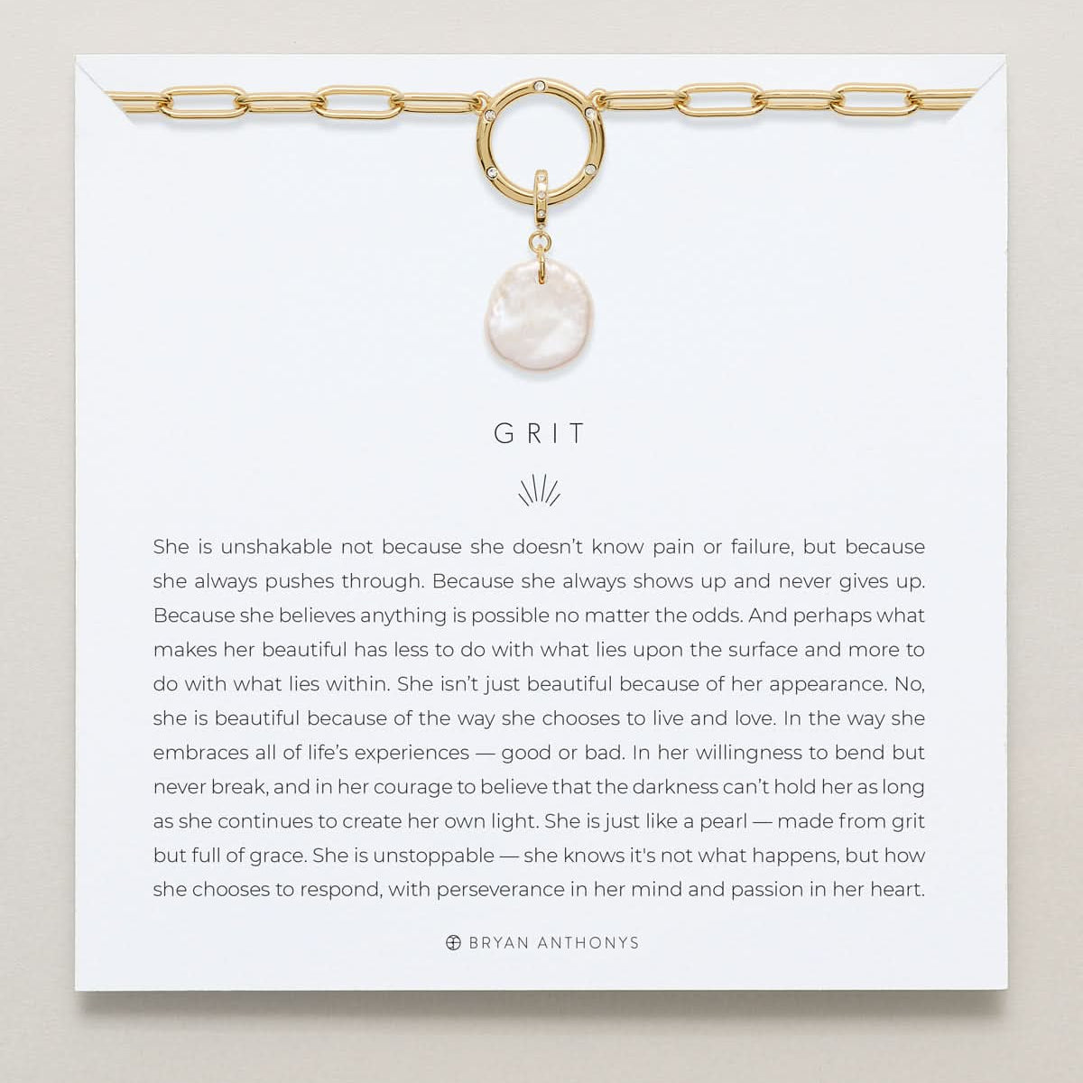 Bryan Anthonys Grit Gold Charm Necklace On Card