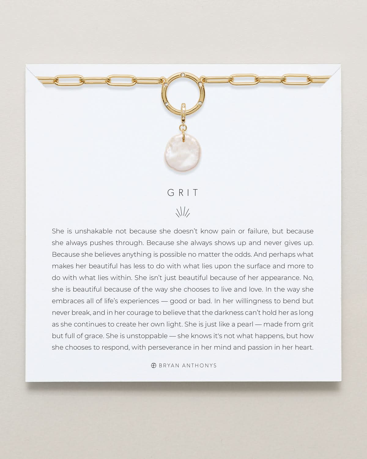 Bryan Anthonys Grit Gold Charm Necklace On Card