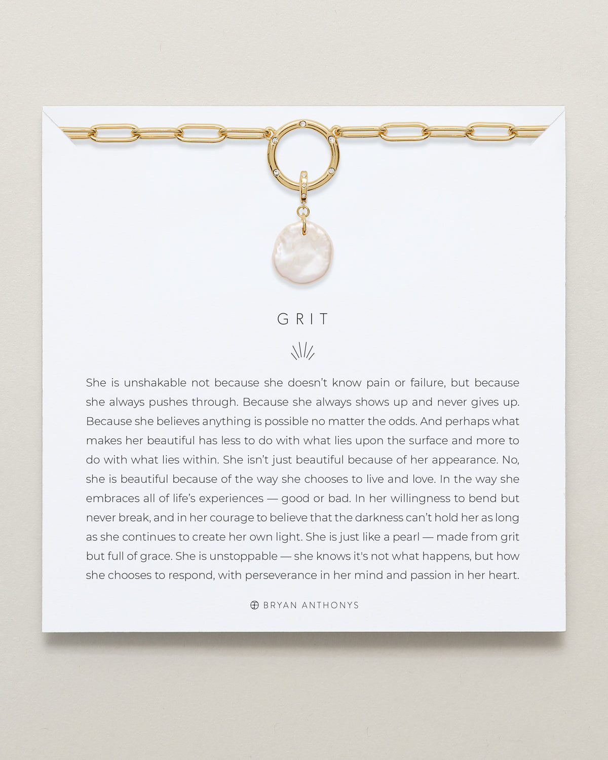 Bryan Anthonys Grit Gold Charm Necklace On Card