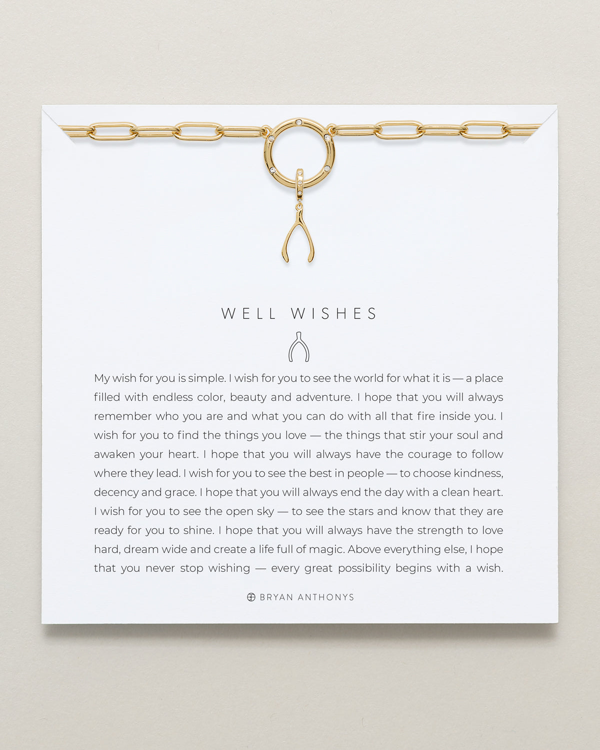 Bryan Anthonys Stories Of You Well Wishes Gold Charm Necklace On Card