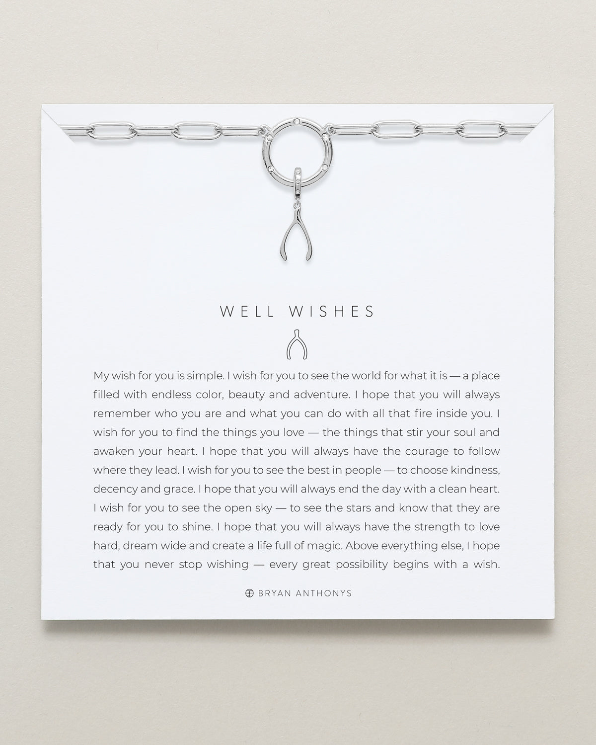 Bryan Anthonys Stories Of You Well Wishes Silver Charm Necklace On Card