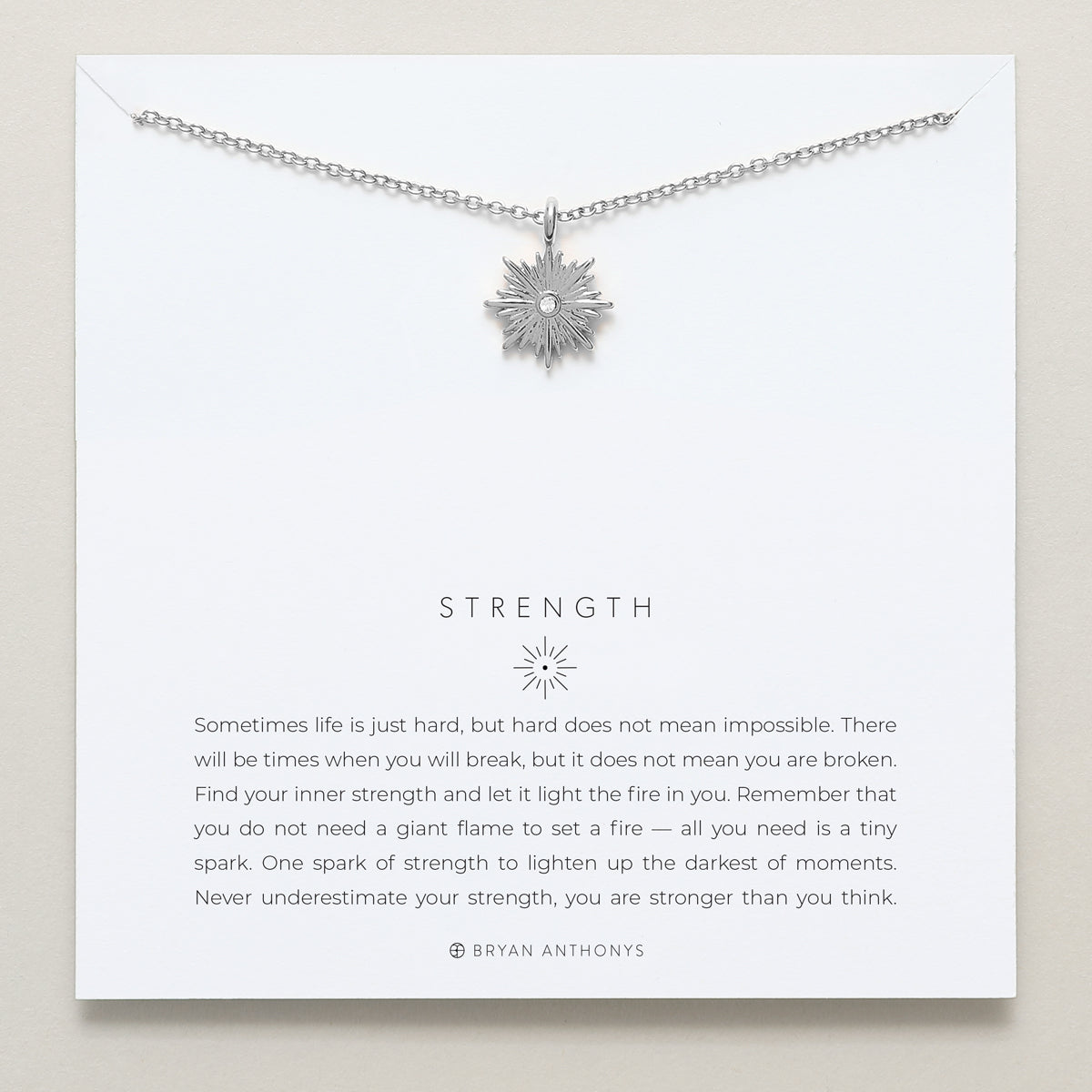 Bryan Anthonys dainty Strength spark necklace silver