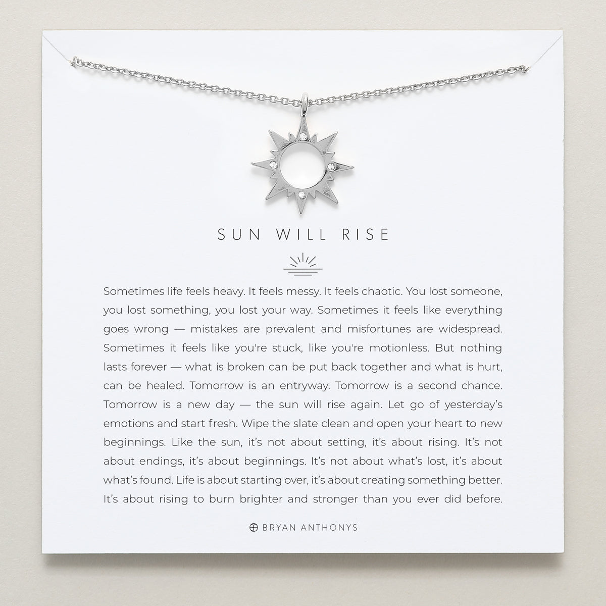 Bryan Anthonys dainty sun will rise necklace silver