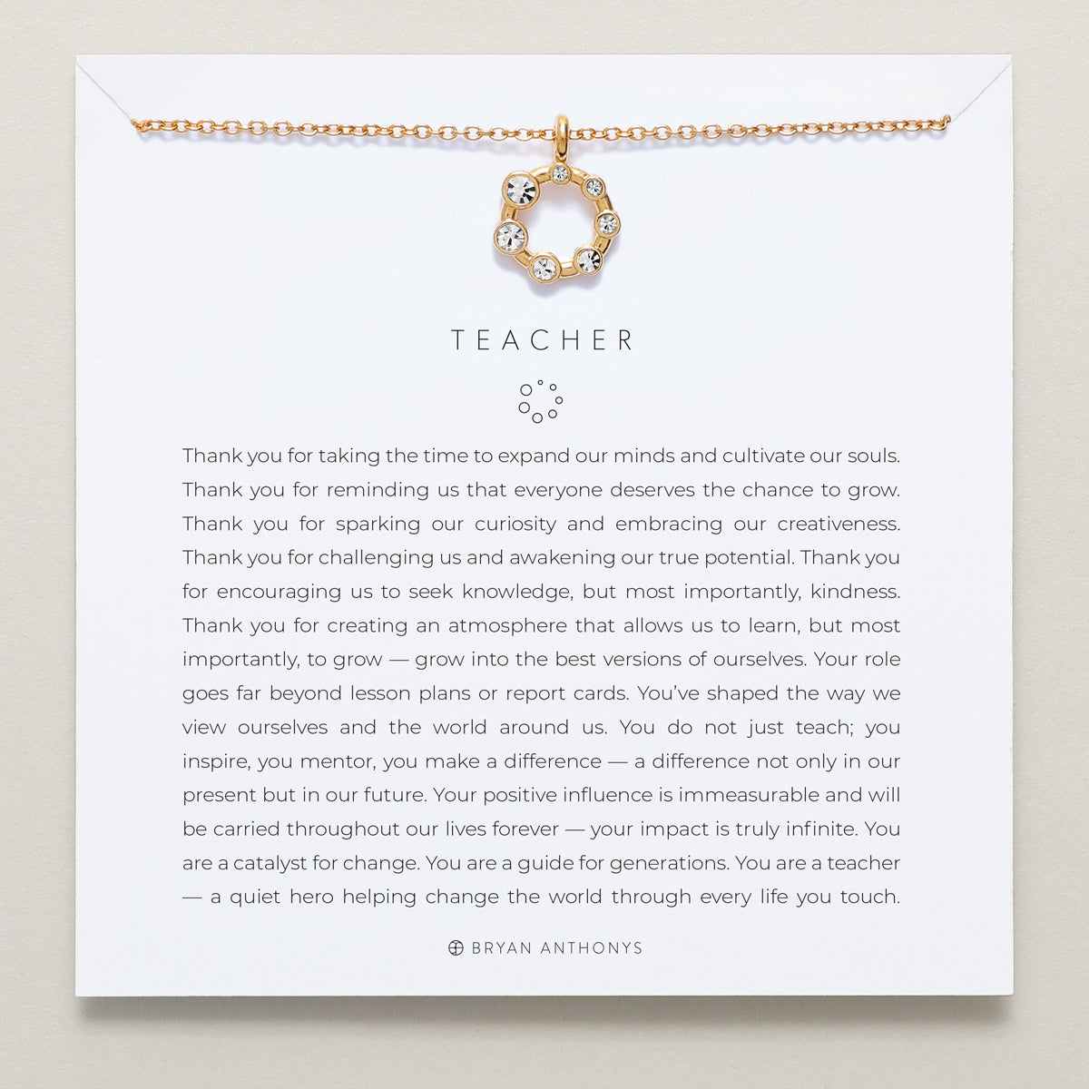 Bryan Anthonys dainty teacher necklace gift 14k gold