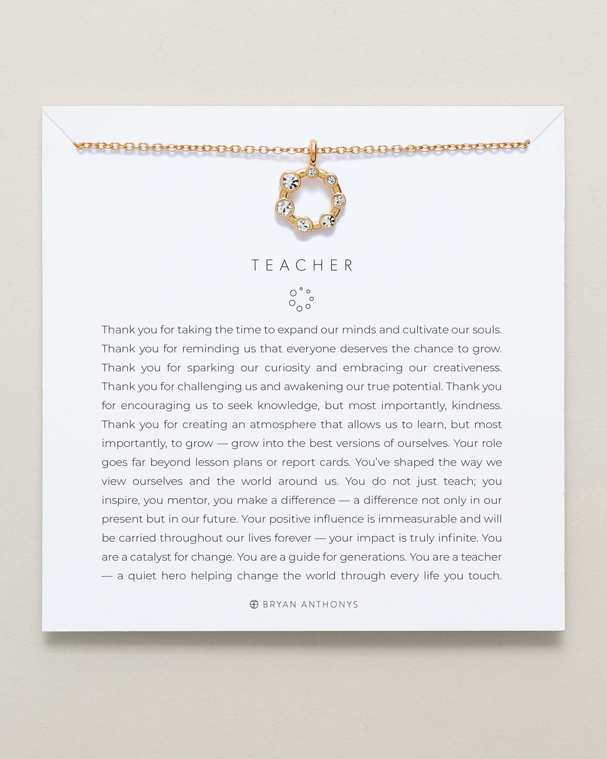 Bryan Anthonys dainty teacher necklace gift 14k gold