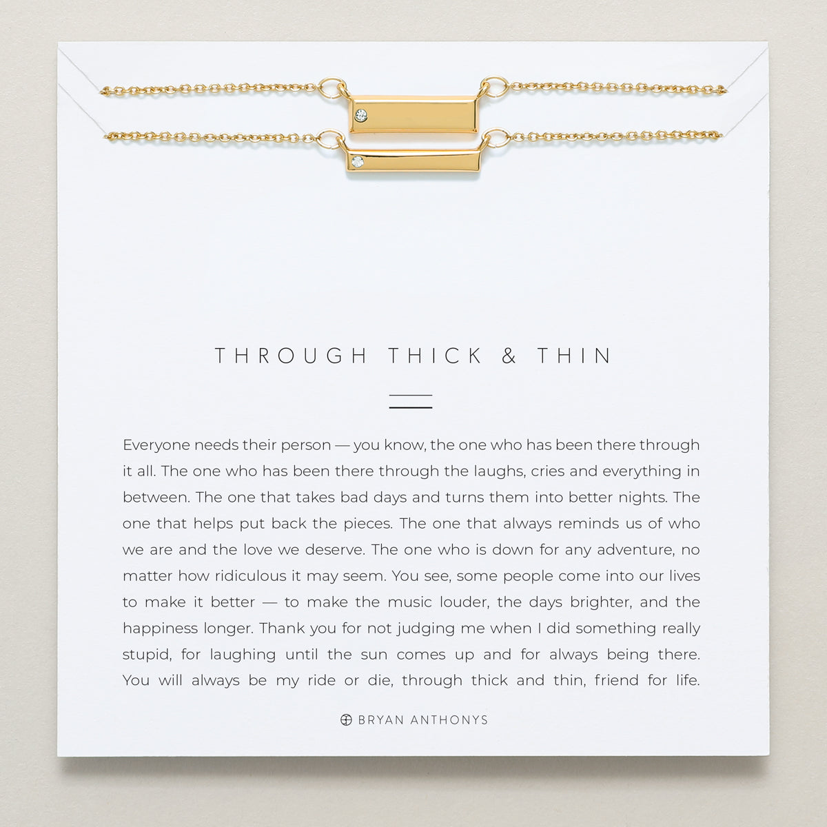 Bryan Anthonys Through Thick and Thin dainty necklace friendship set 14k gold