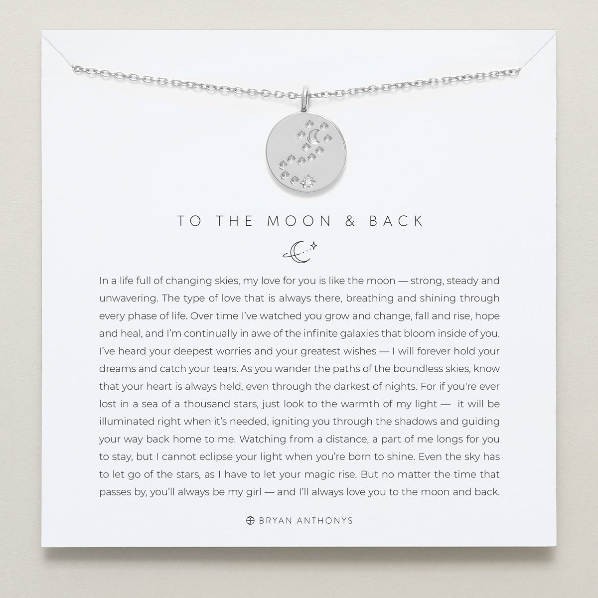 bryan anthonys father daughter to the moon and back necklace silver