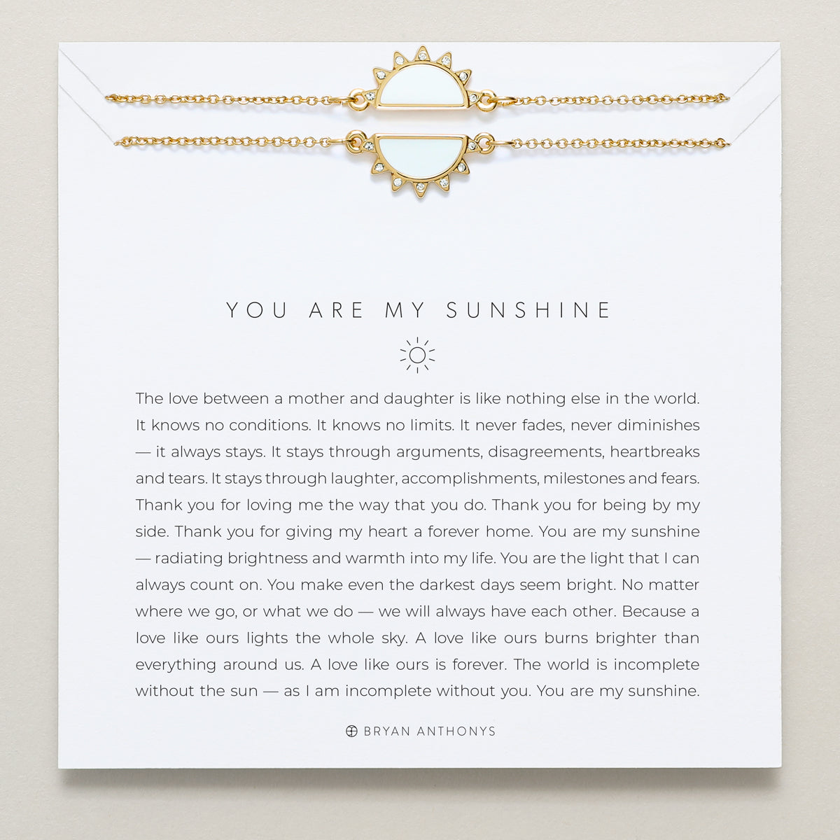 Bryan Anthonys you are my sunshine mother daughter necklace 14k gold