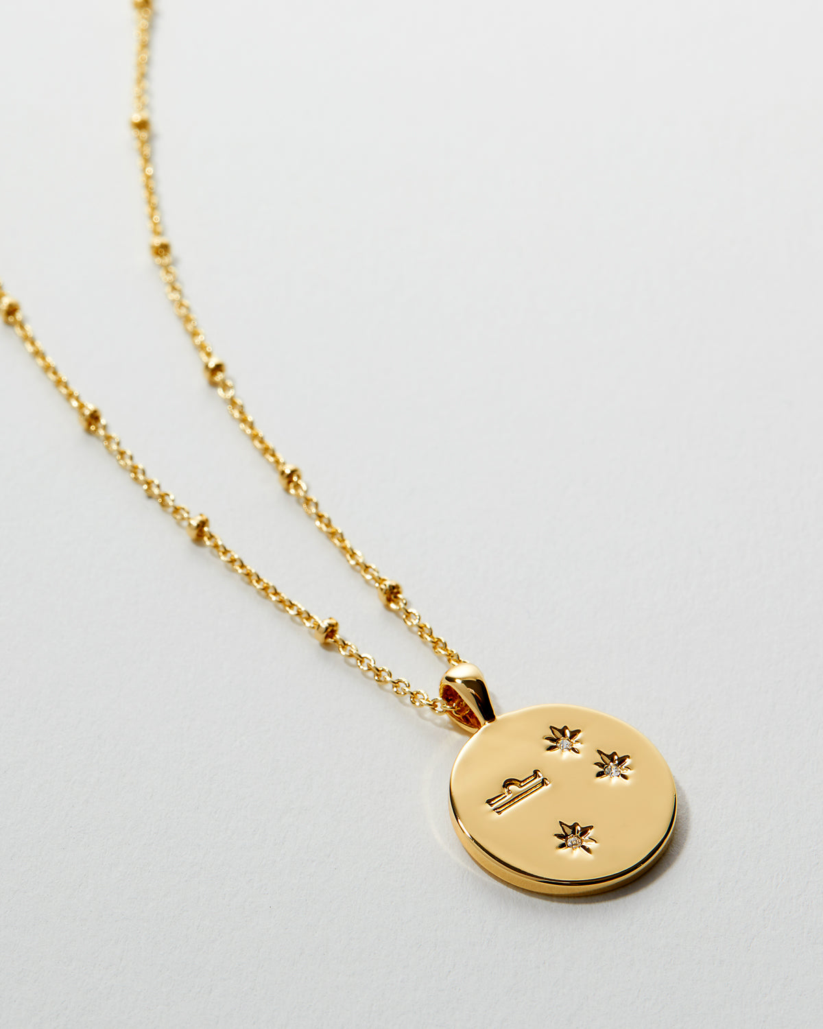 Bryan Anthonys Gold Libra Zodiac Necklace Macro