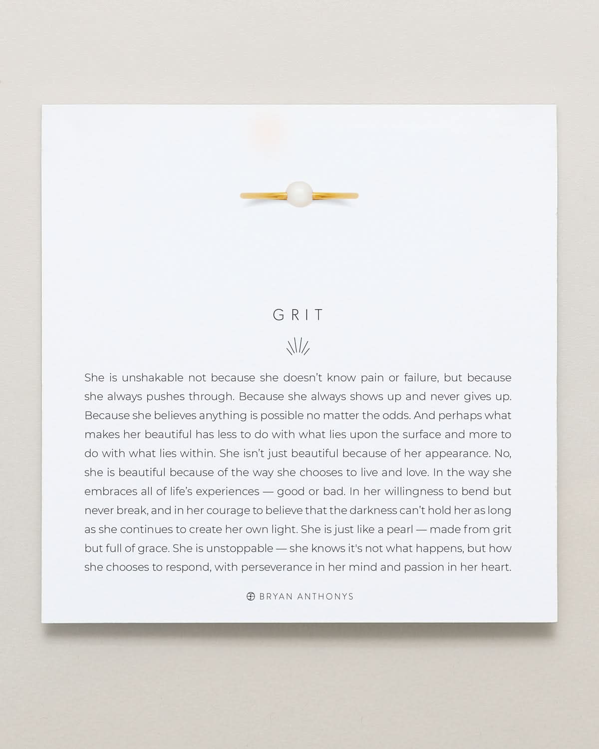 Bryan Anthonys Grit Pearl Gold Ring On Card