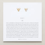 Grit Stud Earrings on card in finish 14k gold