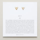 Grit Stud Earrings on card in finish 14k gold