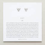 Grit Stud Earrings on card in finish silver