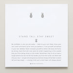 Bryan Anthonys Stand Tall Stay Sweet Silver Stud Earrings on card